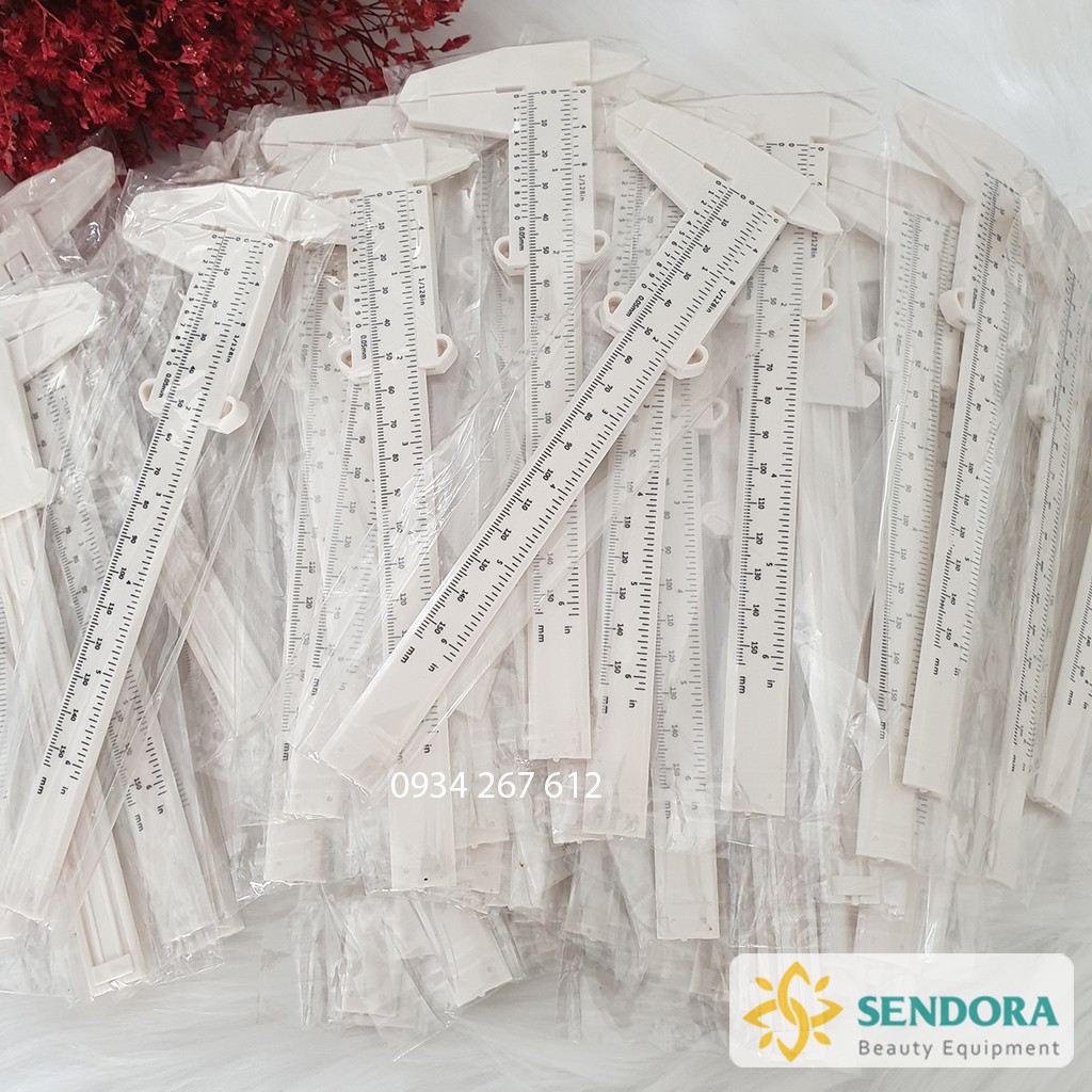 Thước kẹp nhựa đo chân mày, thước cặp nhựa đo khuôn lông mày