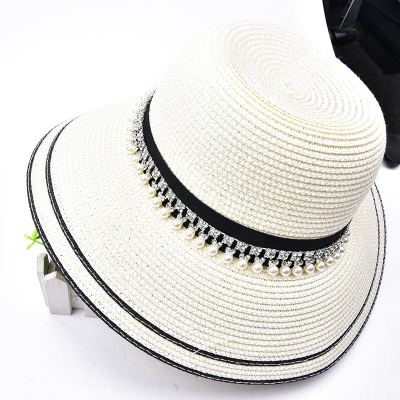 Set 50cm Hạt Ngọc Trai + Dây Xích Trong Suốt Đính Pha Lê Dùng Trang Trí Váy Cưới