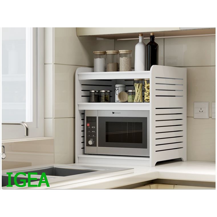 Kệ lò vi sóng 3 tầng, kệ gia vị nhà bếp để nồi cơm, ấm siêu tốc chống nước IG257.2