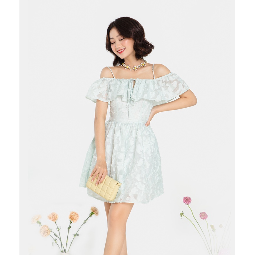 Đầm Xoè Thời Trang Nữ HNOSS Bẹt Vai HNDLU019