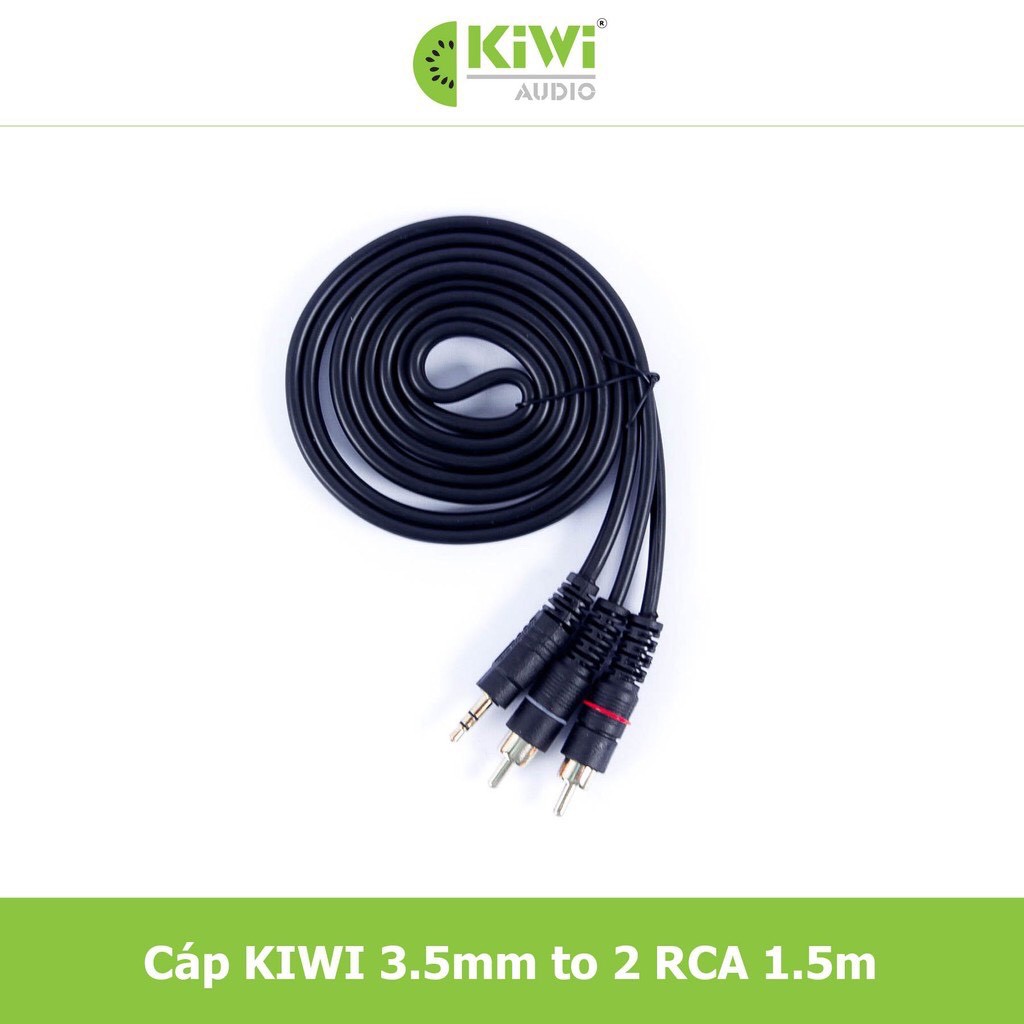 Dây 3.5 ra RCA hoa sen bằng đồng dài 1,5m và 3m. Cáp 3.5 ra 2 đầu bông sen [ Chính Hãng Kiwi ]