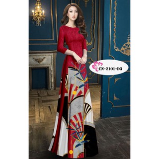 VẢI ÁO DÀI IN 3D ĐẸP XUẤT SẮC(CẢ BỘ VẢI)