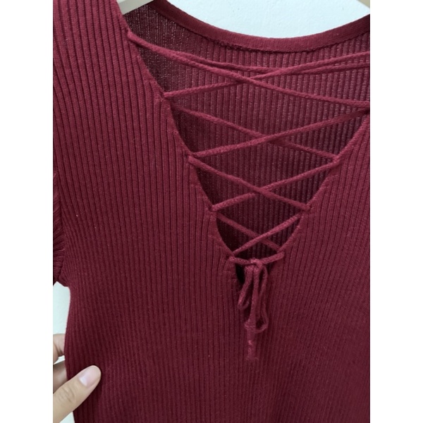 Thanh lý/pass áo len body đan dây