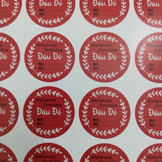 Tem dán nhân bánh trung thu đậu đỏ (20 cái/tờ)