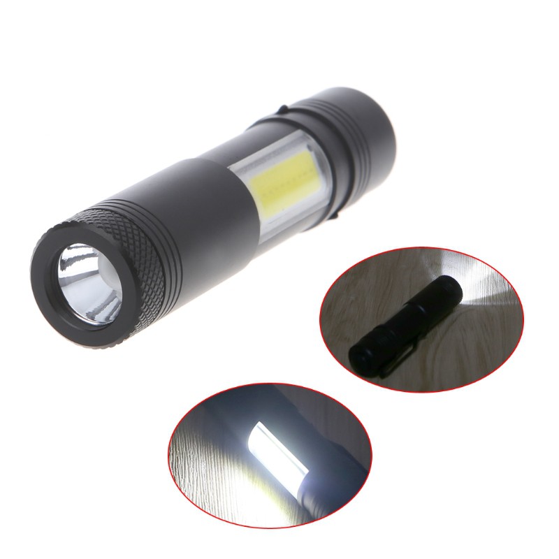 Đèn pin XPE + COB LED mini 12000 lumen với 4 Chế Độ Sáng tích hợp pin AA / 14500