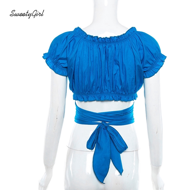 Áo Croptop Tay Ngắn Cổ Chữ V Khoét Sâu Gợi Cảm Cho Nữ | BigBuy360 - bigbuy360.vn