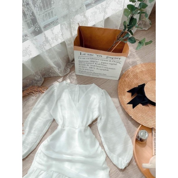 Đầm đắp chéo tơ oagnza