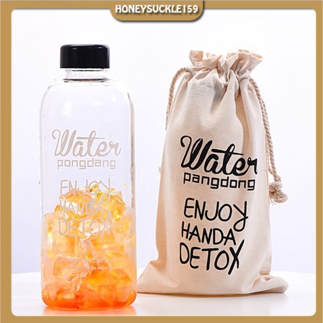BÌNH DETOX 1000ML WATER PONGDANG NHỰA CAO CẤP TẶNG TÚI VẢI