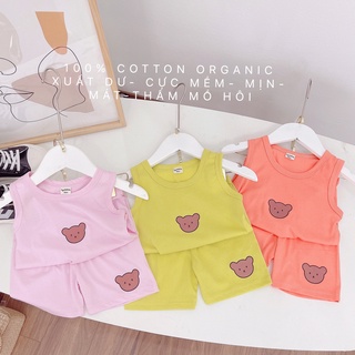 BỘ BA LỖ GẤU CHO BÉ COTTON SIÊU MÁT