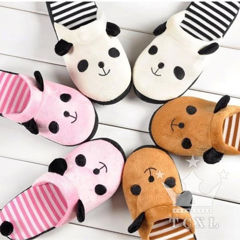Dép bông đi trong nhà , Dép nữ PANDA đi trong nhà chống trượt giữ ấm chân cho mùa đông