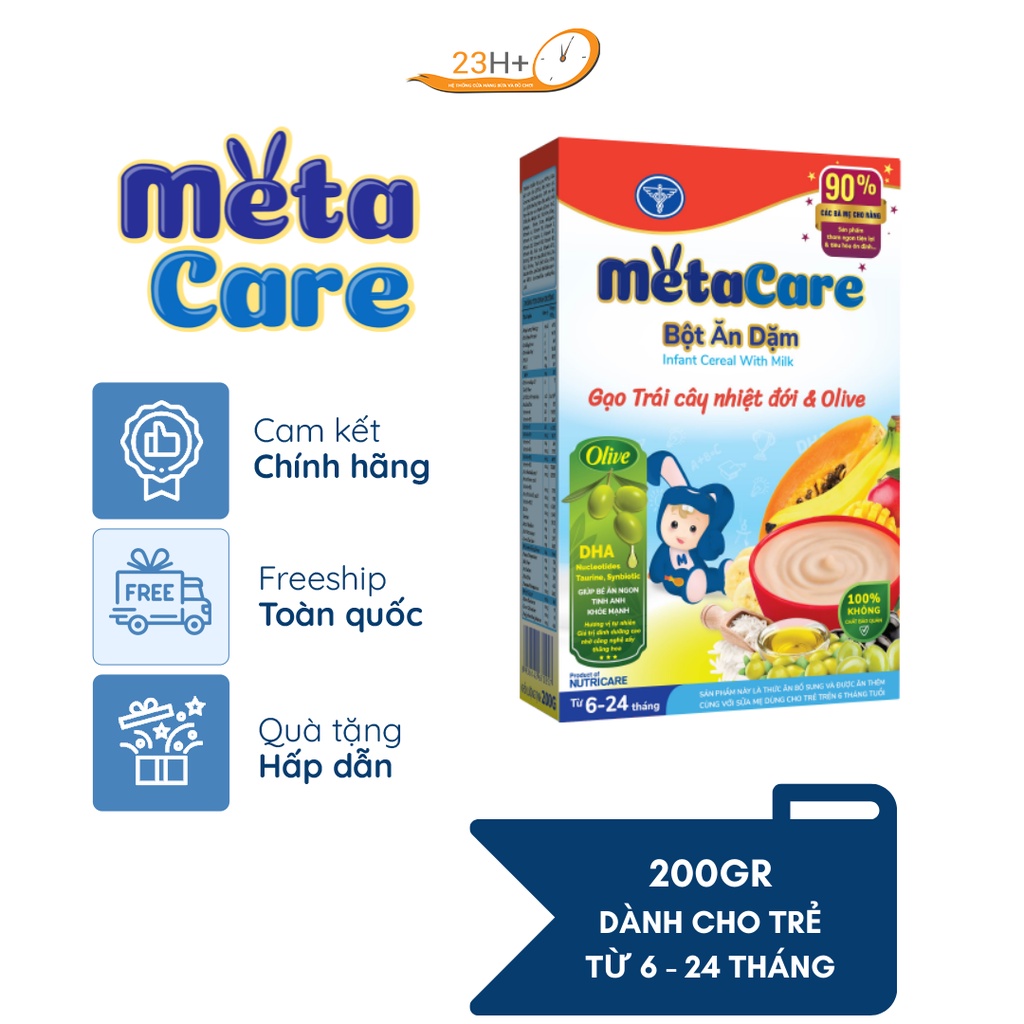 Bột ăn dặm Metacare nhiều vị 200g