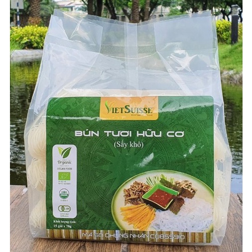 Bún tươi hữu cơ sấy khô Vietsuisse 70G (15 vắt/túi )