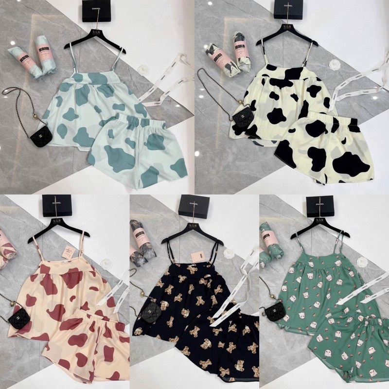 Set bộ ngủ 2 dây kate thái cực xinh