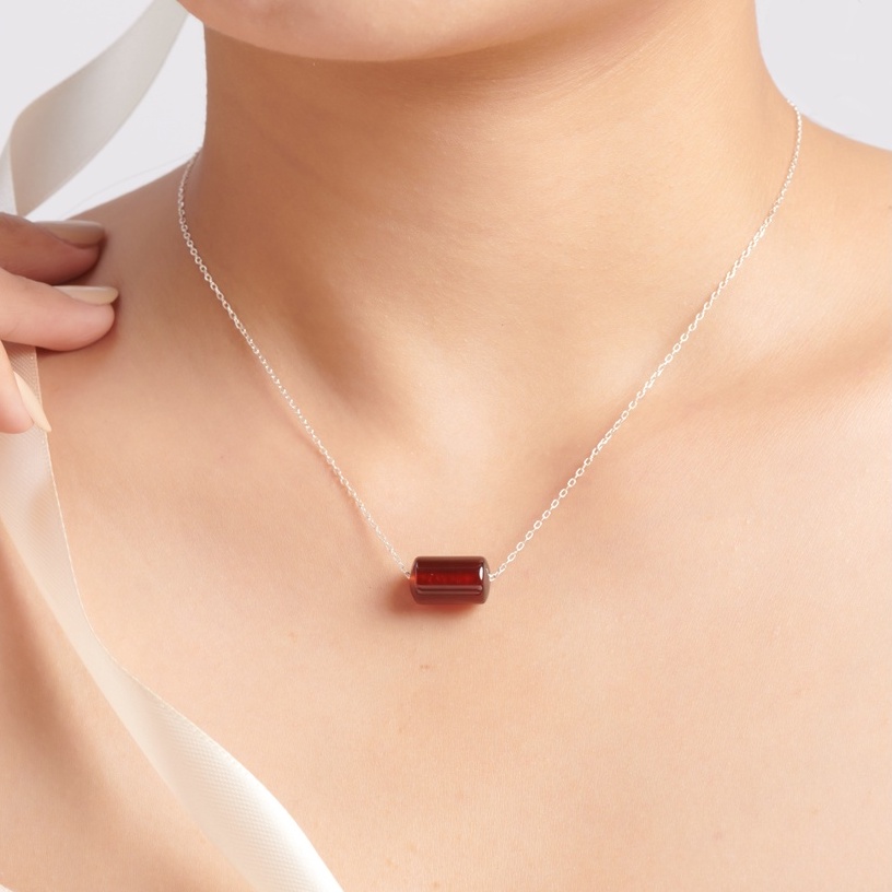 Dây Chuyền Lu Thống Đá Garnet Đỏ Thiên Nhiên May Mắn Tình Cảm SP003043 Gypsy.lala