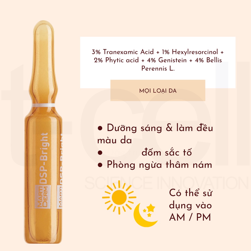 Set tinh chất dưỡng sáng, giảm đốm nâu MartiDerm Pigment Zero DSP Bright (Nhập khẩu)
