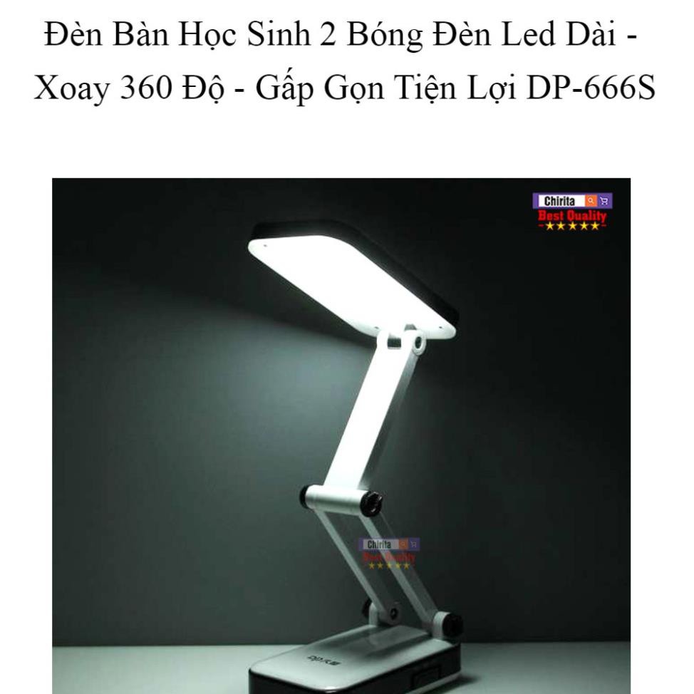 Đèn Học Để Bàn không dây Chống Cận Cao Cấp DP-666S - sạc điện 220v - có tích điện dùng được khi cúp điện