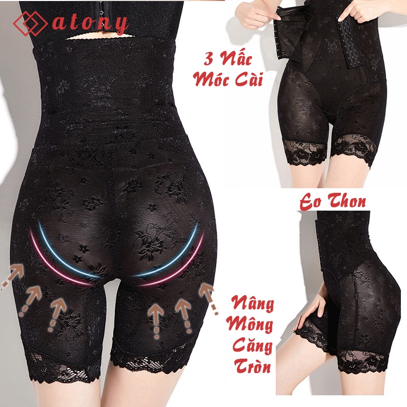 Quần Gen Nịt Bụng ATONY Có Móc Cài Định Hình Bụng, Xiết Eo Cực Đỉnh, Phối Ren Sexy Quyến Rũ | BigBuy360 - bigbuy360.vn