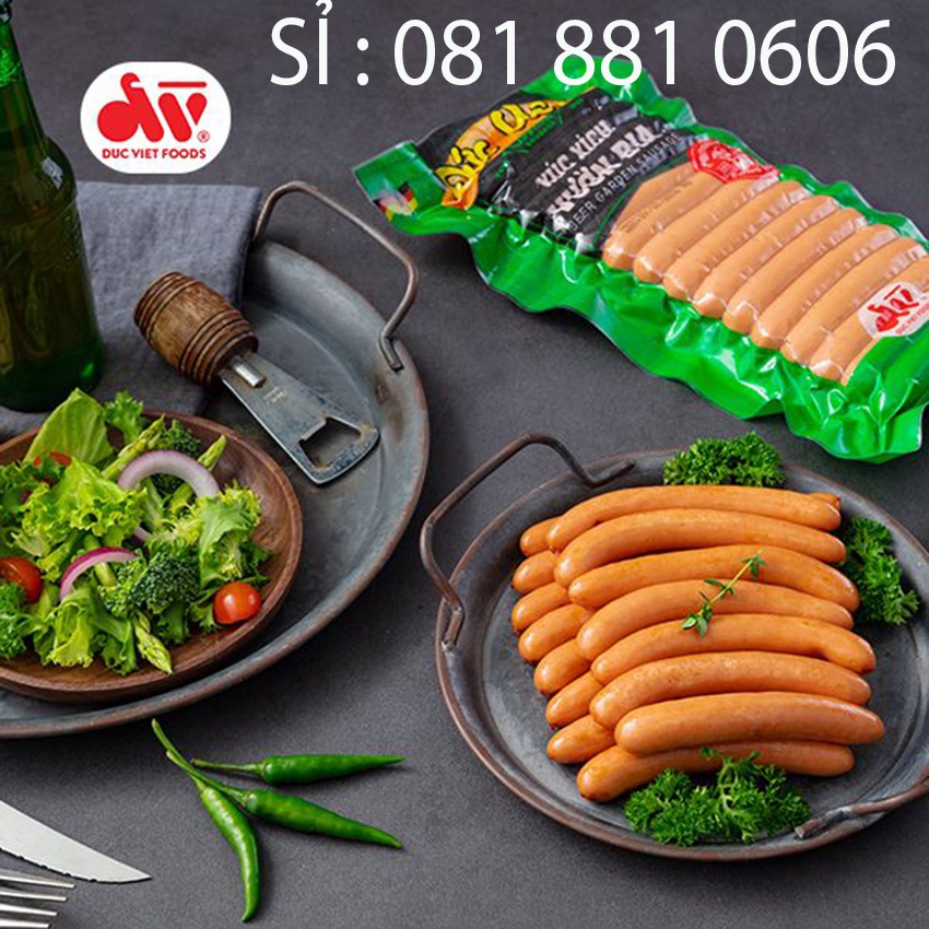 Gói 25 cây Xúc xích Vườn Bia hong khói, Xúc xích Đức Việt cao cấp