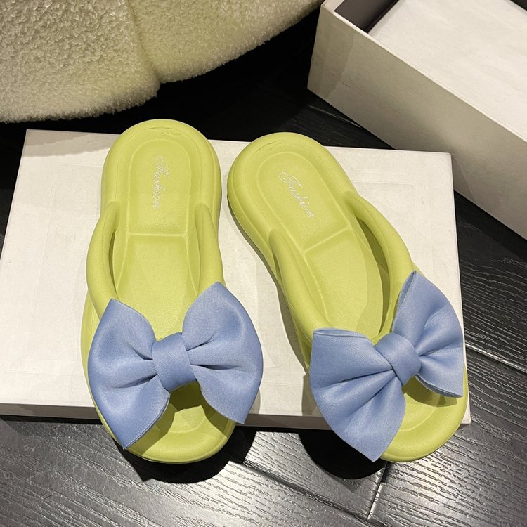 Tikp Dép Sandal Nữ Đế Mềm Đính Nơ 4 Màu Size 36-41