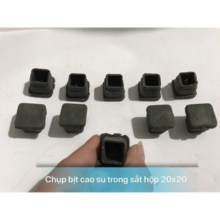 Combo 10 Chụp bịt cao su trong- ngoài sắt hộp 20x20