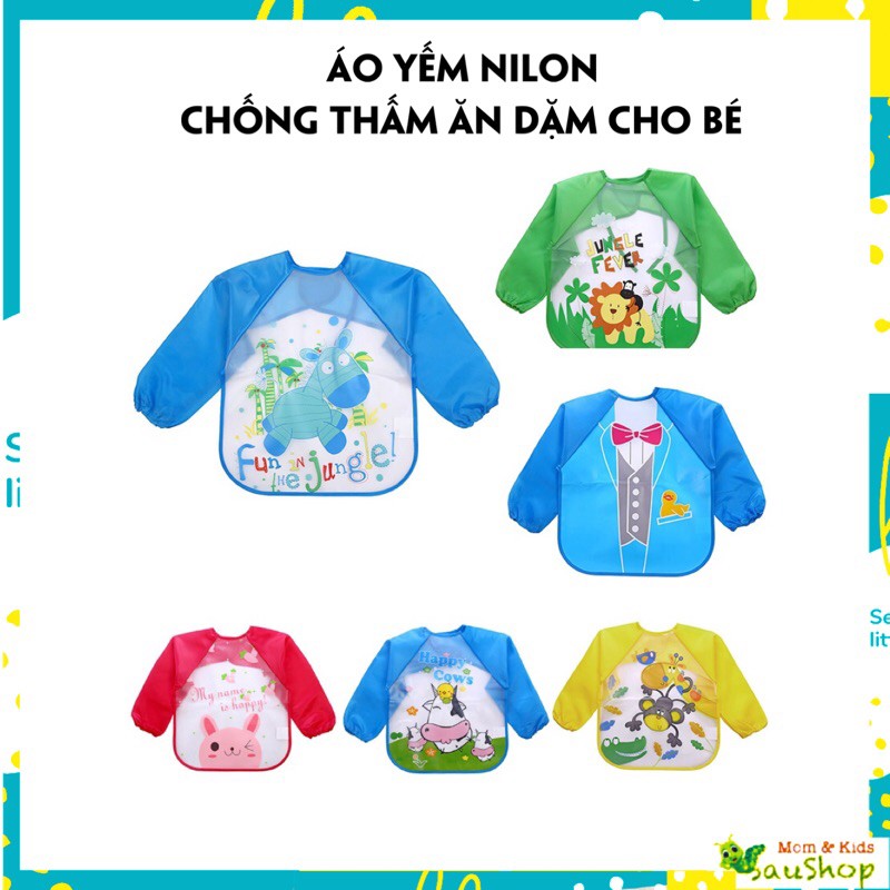 Áo yếm ăn dặm chống thấm cho bé