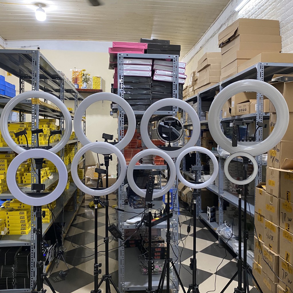 Bộ Đèn Size 20, 26, 32, 33, 35 tốt, 45 3 đầu kẹp ,54cm 3 đầu kẹp có điều kiển hỗ trợ Livestream - trang điểm - chụp ảnh