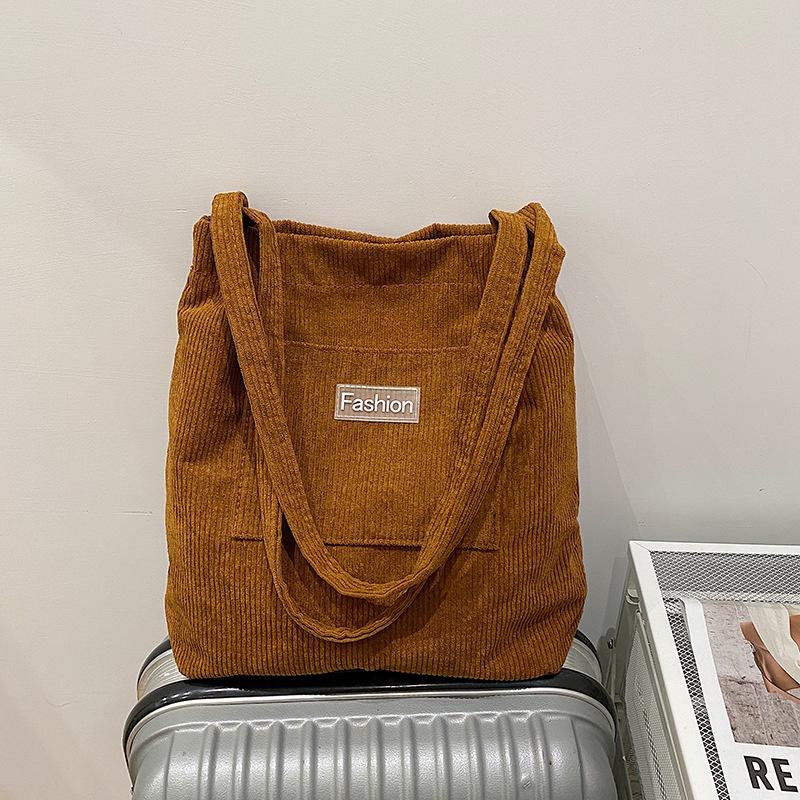 Túi tote vải nhung mềm sức chứa lớn phong cách phương Tây cho nữ