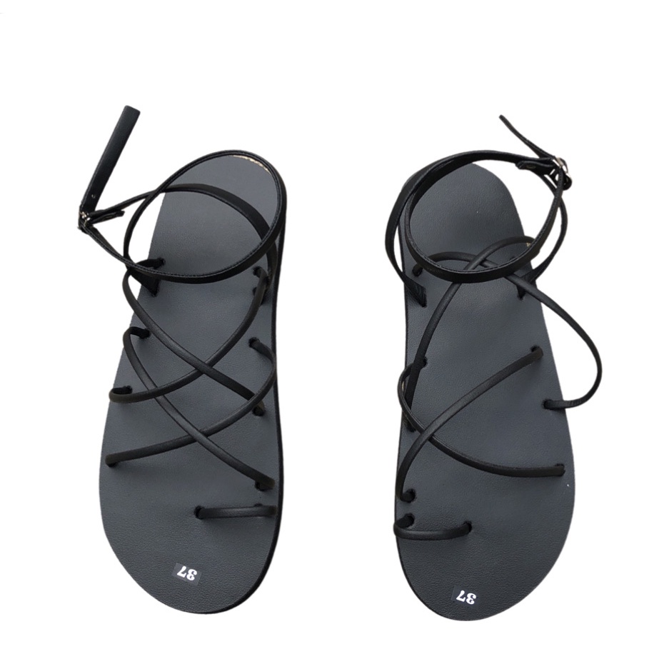 xăng đan nữ đế đen quai đen size từ 34 đến 42