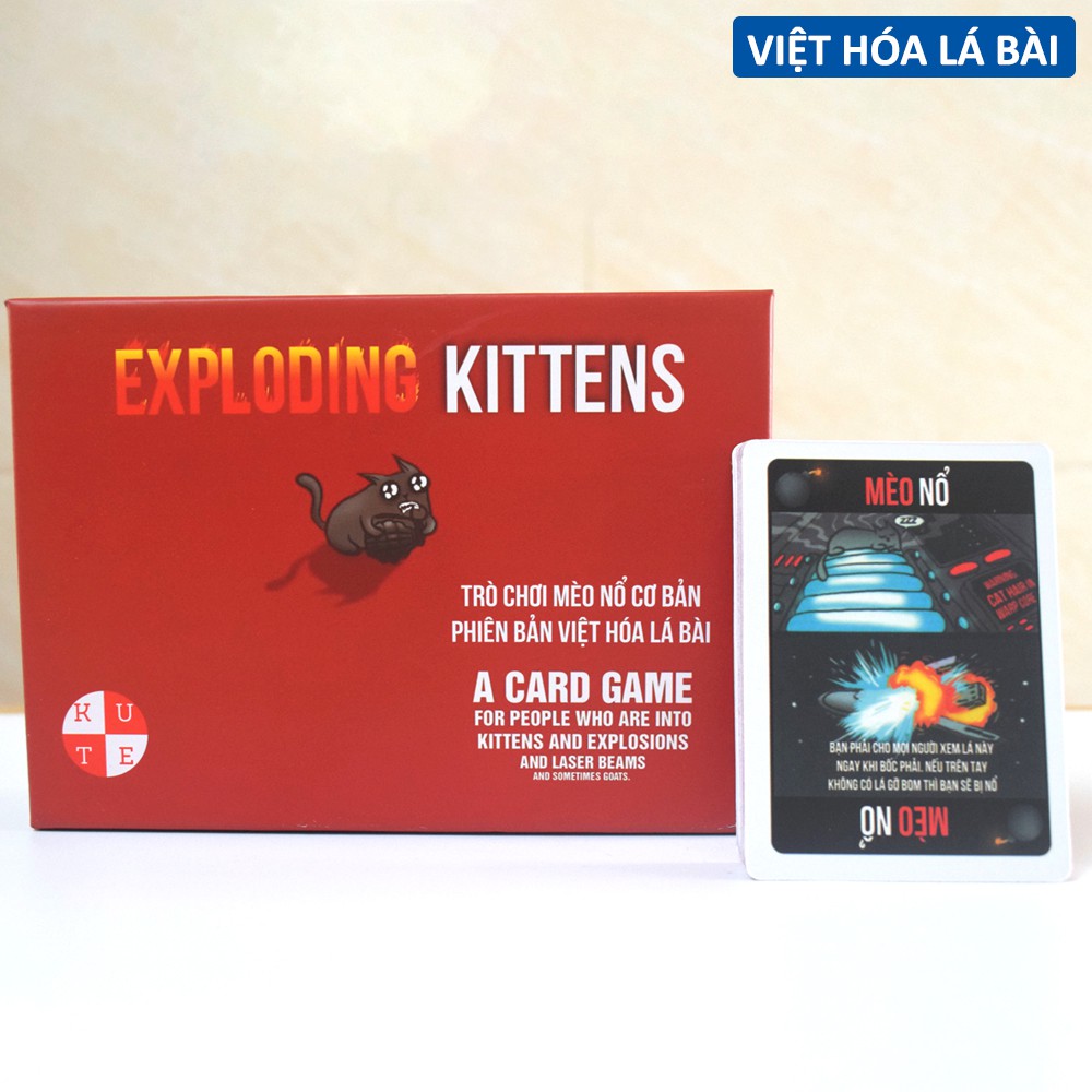 Bài Mèo Nổ Giá Rẻ Việt Hóa Lá Bài 2021 Exploding Kittens 56 Lá Cán Màng Chất Giấy Dày Dặn Rẻ Sập Sàn