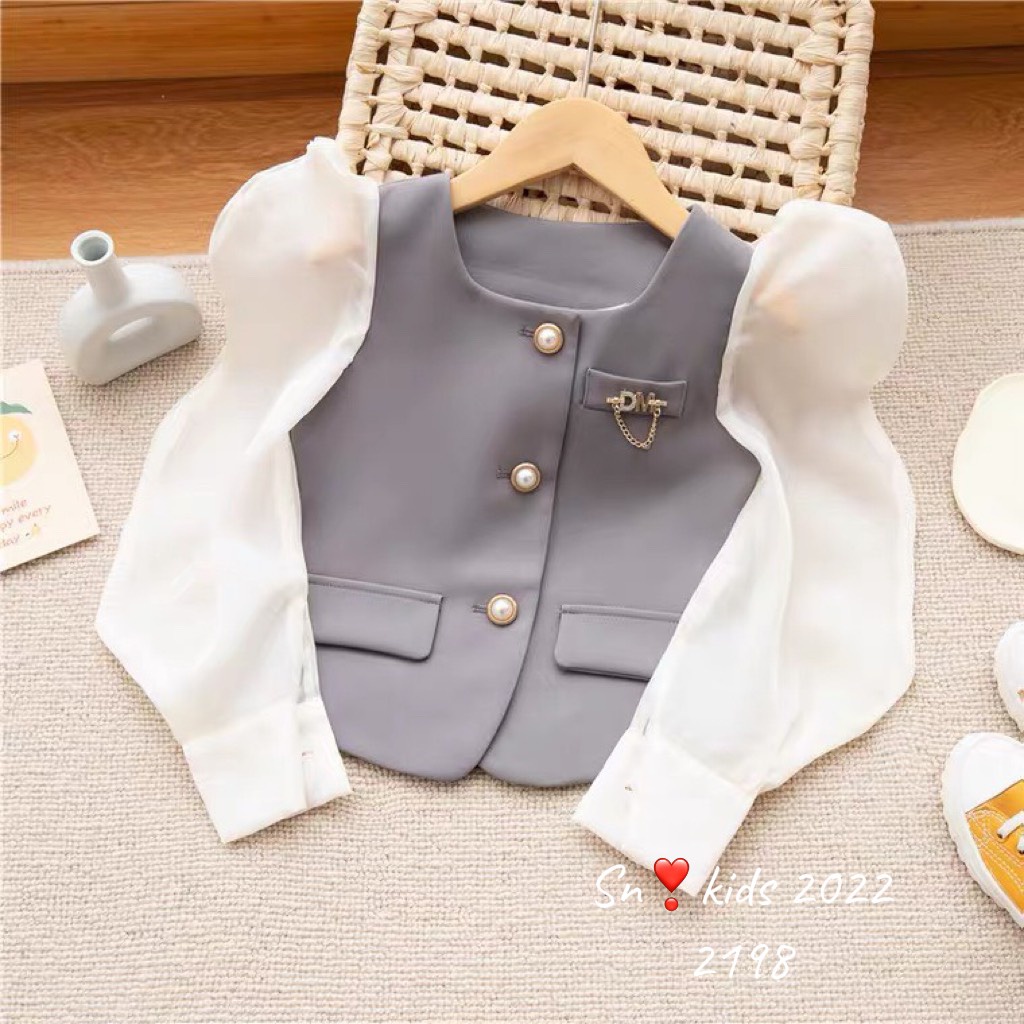 Sét điệu tiểu thư cho gái yêu Tay phối tơ mềm Chân váy có quần TONY MEDIA HẰNG KIDS BABY