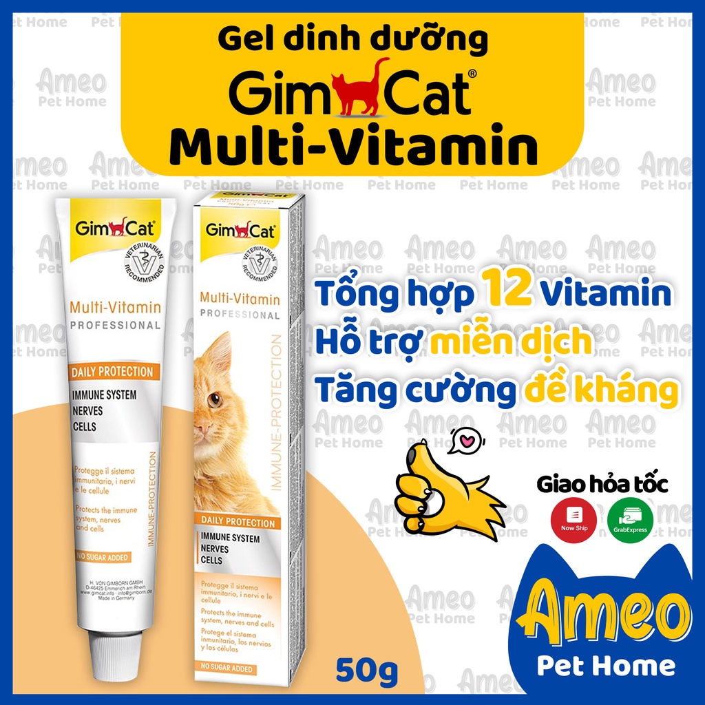 Gel dinh dưỡng GimCat Multi-Vitamin Paste - Gel dinh dưỡng cho mèo bổ sung 12 vitamin hỗ trợ miễn dịch GIMCAT