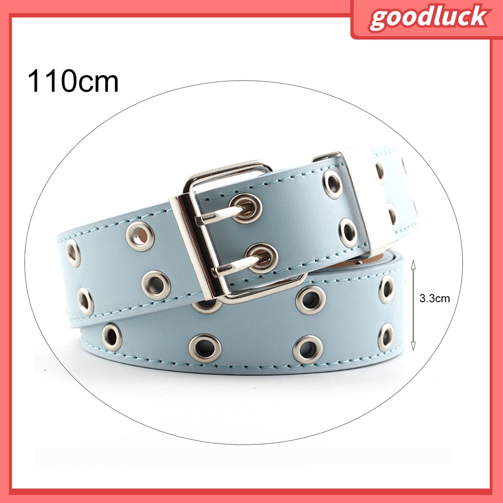 Thắt Lưng Hai Hàng Nút Cài Màu Trơn Phong Cách Punk Hip hop Cho Nam