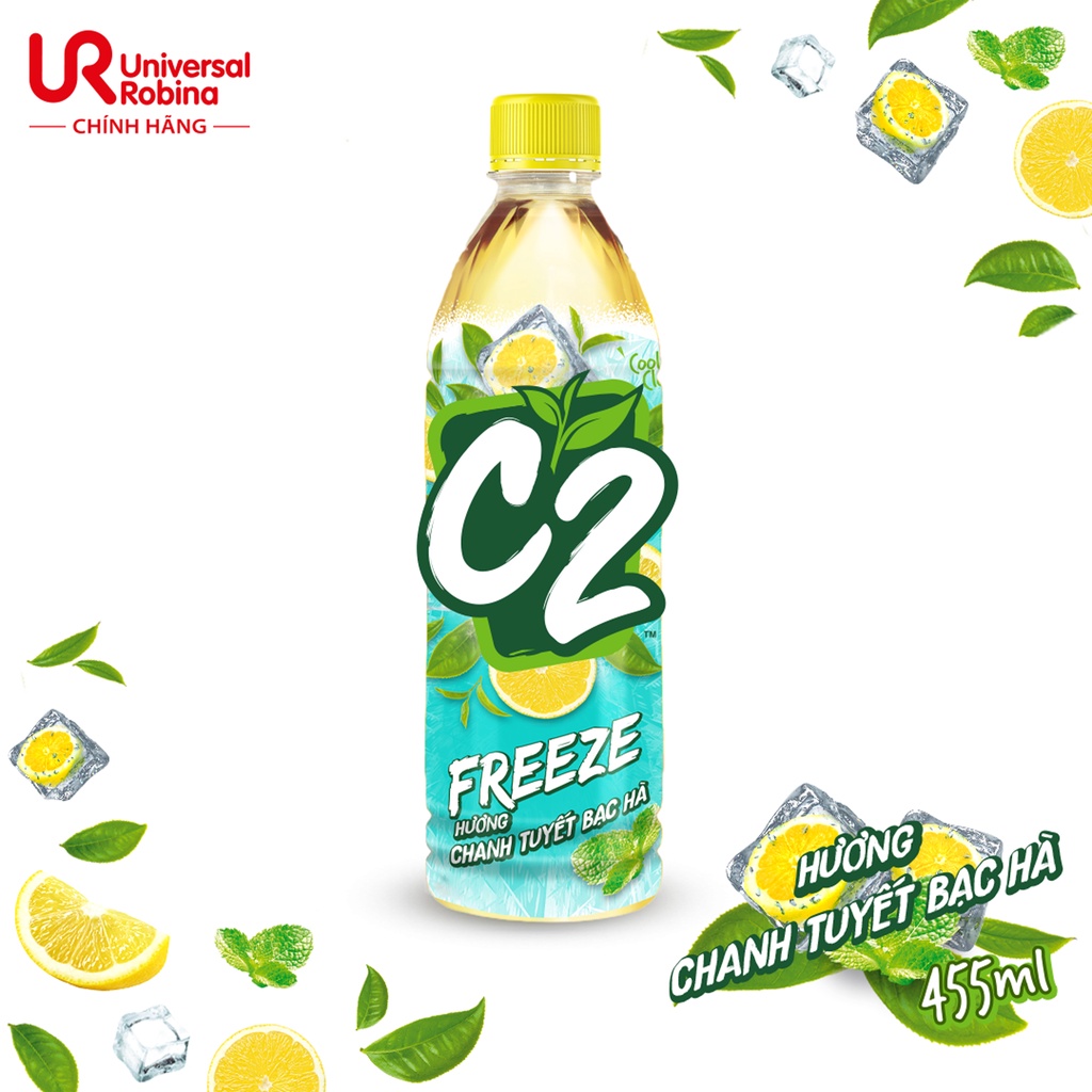 Trà C2 Freeze Hương Chanh Tuyết Bạc Hà 455ml