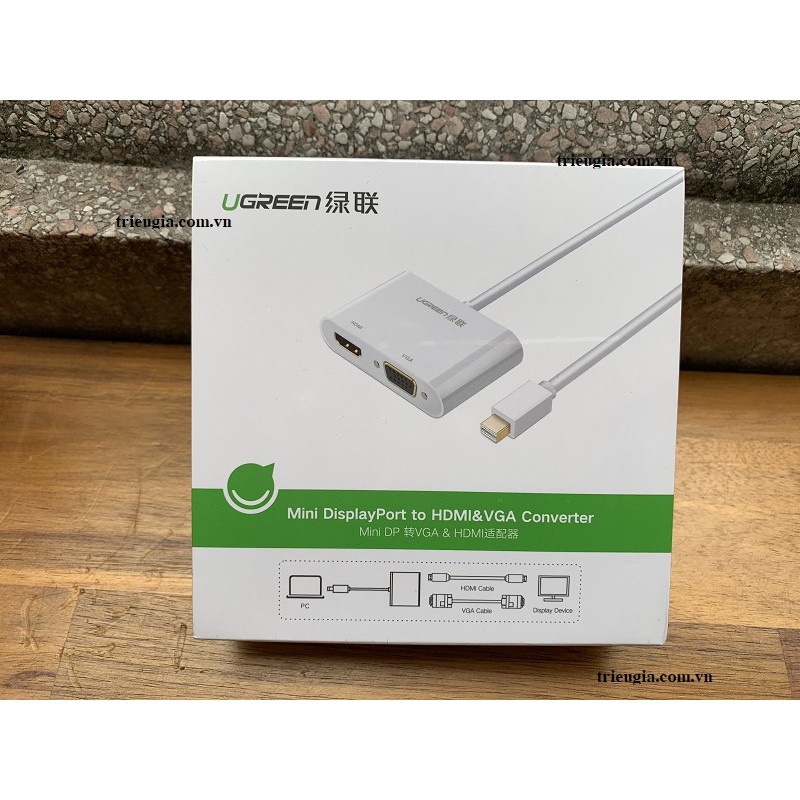 Mini Displayport to HDMI và VGA chính hãng - Ugreen UG 10439