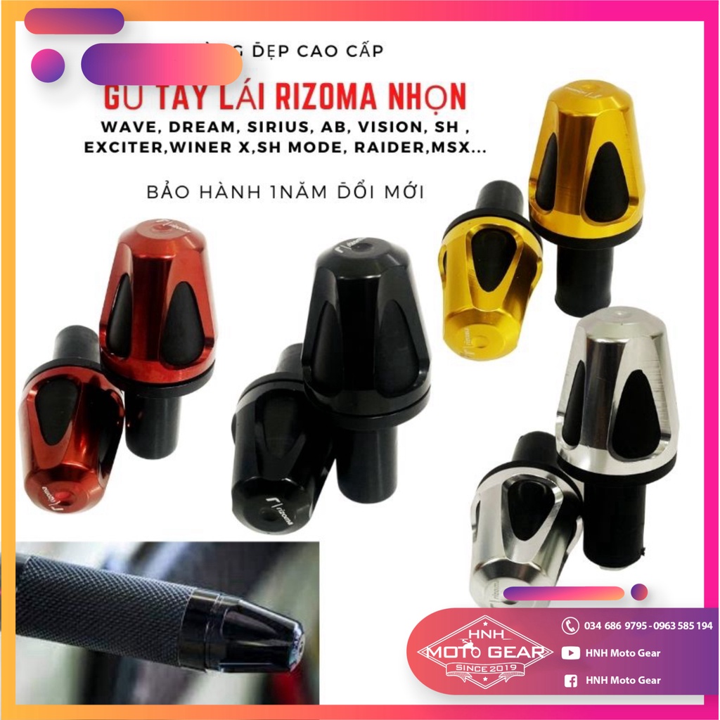 Gù Tay Ga Xe Máy Rizoma Nhôm CNC Cho Tất Cả Các Dòng Xe Honda Yamaha