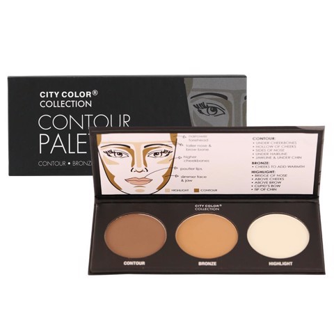 Bảng Phấn Tạo Khối Và Highlight 3 ô City Color Contour Palette