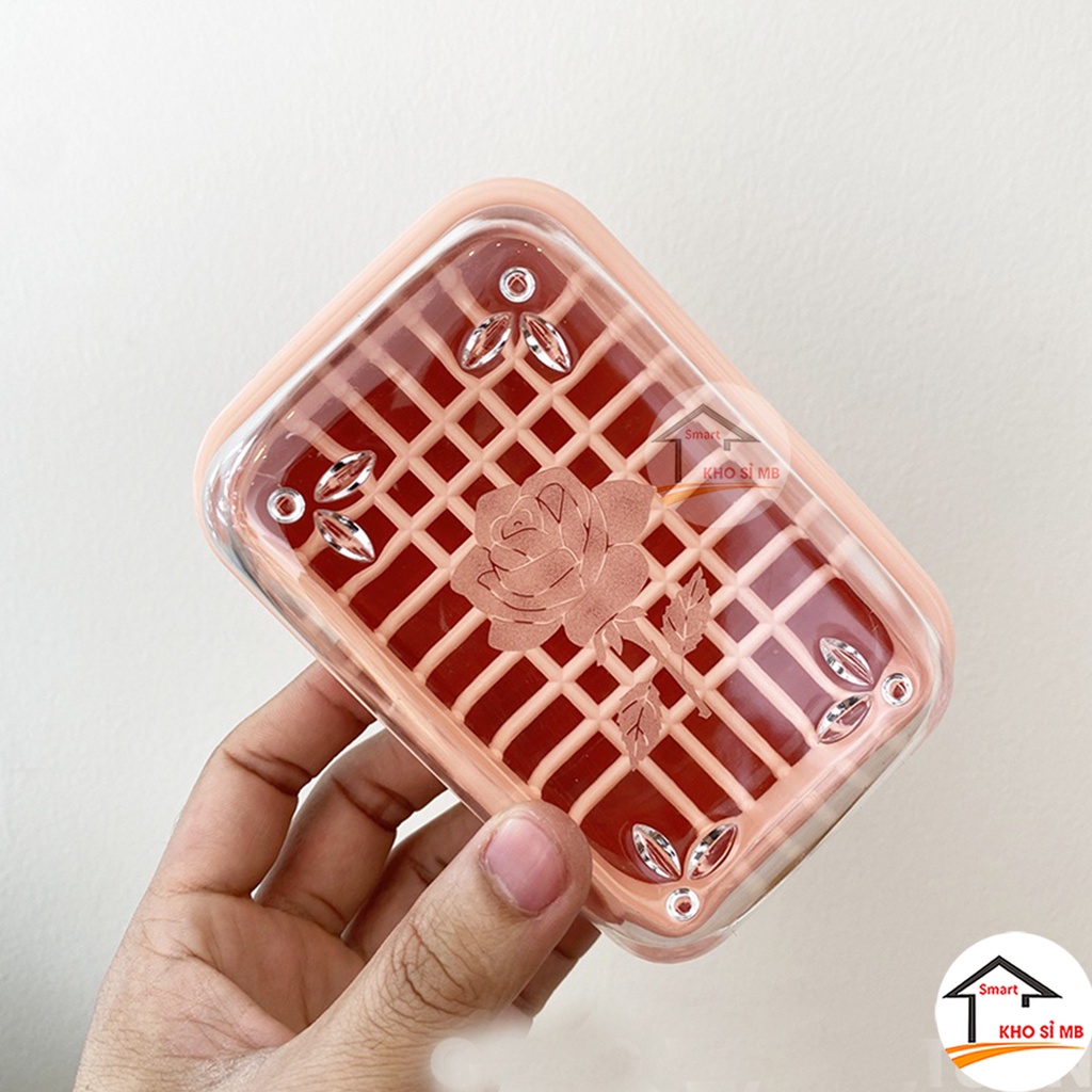 Hộp đựng xà phòng, xà bông tắm có nắp đậy, bình đựng xà phòng có khay hứng nướcViệt Nhật kho sỉ mb