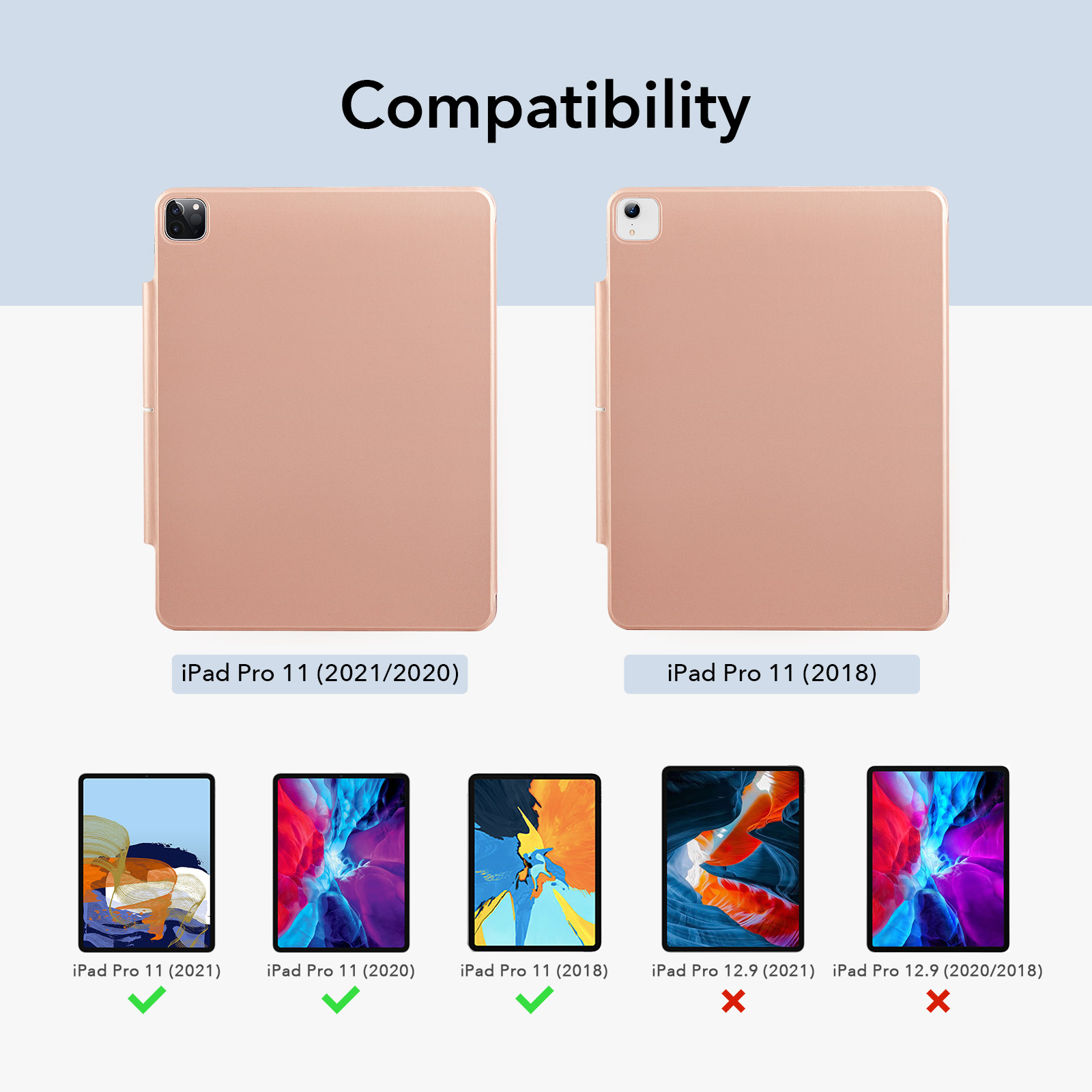 Bao Da ESR Từ Tính Thông Minh Kiểu Gập Ba Tự Động Ngủ/Thức Hỗ Trợ Lắp Và Sạc Apple Pencil Cho Ipadpro11/12.9(2021) | BigBuy360 - bigbuy360.vn