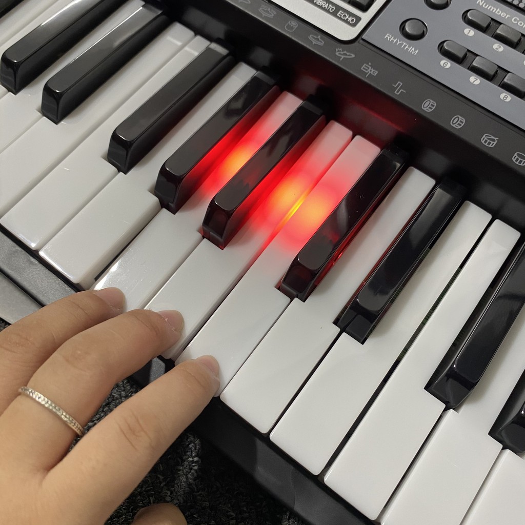 Đàn organ điện tử 61 phím cao cấp, đàn piano điện tử cho người mới bắt đầu, nhiều tinh chỉnh, kèm sạc và mic
