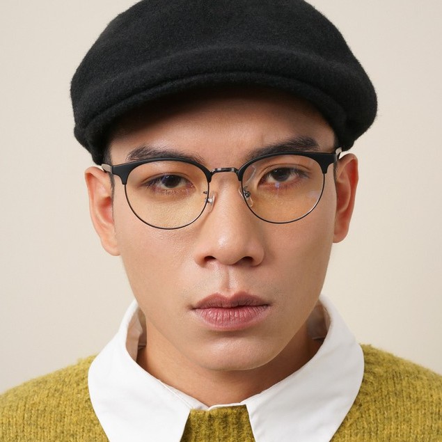 Gọng kính mắt kim loại tròn gọng nhựa dẻo thời trang nhiều màu lilyeyewear 6214