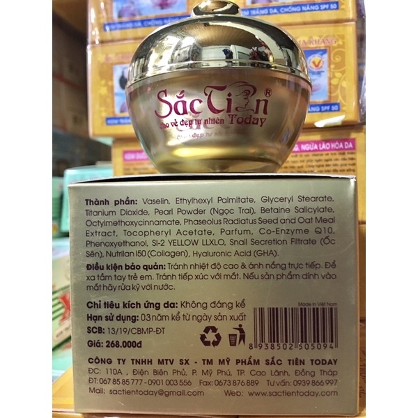 Kem Sắc Tiên trắng da,giữ ẩm ,chống nắng hủ 25G