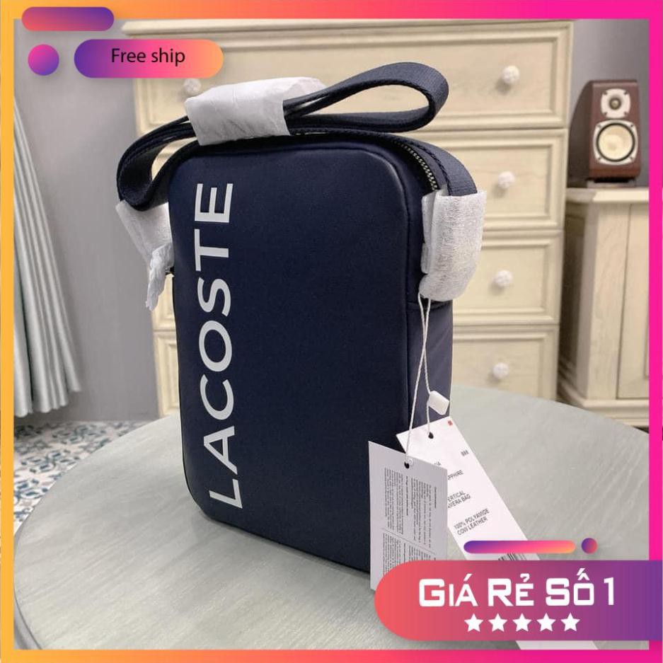 Túi đeo chéo nam Lacoste L.12.12 Signature Leather Vertical Bag ⚜️Hàng Authentic⚜️