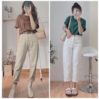 Quần baggy kaki form chuẩn size 3 màu be trắng đen sẵn màu nâu be đen