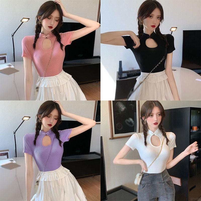 Áo Thun Phong Cách Hàn Quốc THiết Kế Tay Ngắn Trẻ Trung Cho Nữ