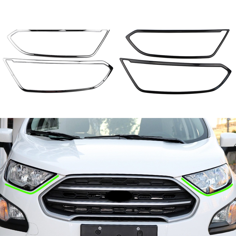 Bộ 2 Miếng Dán Trang Trí Đèn Pha Xe Hơi Ford Ecosport 2018-2021 Bằng ABS