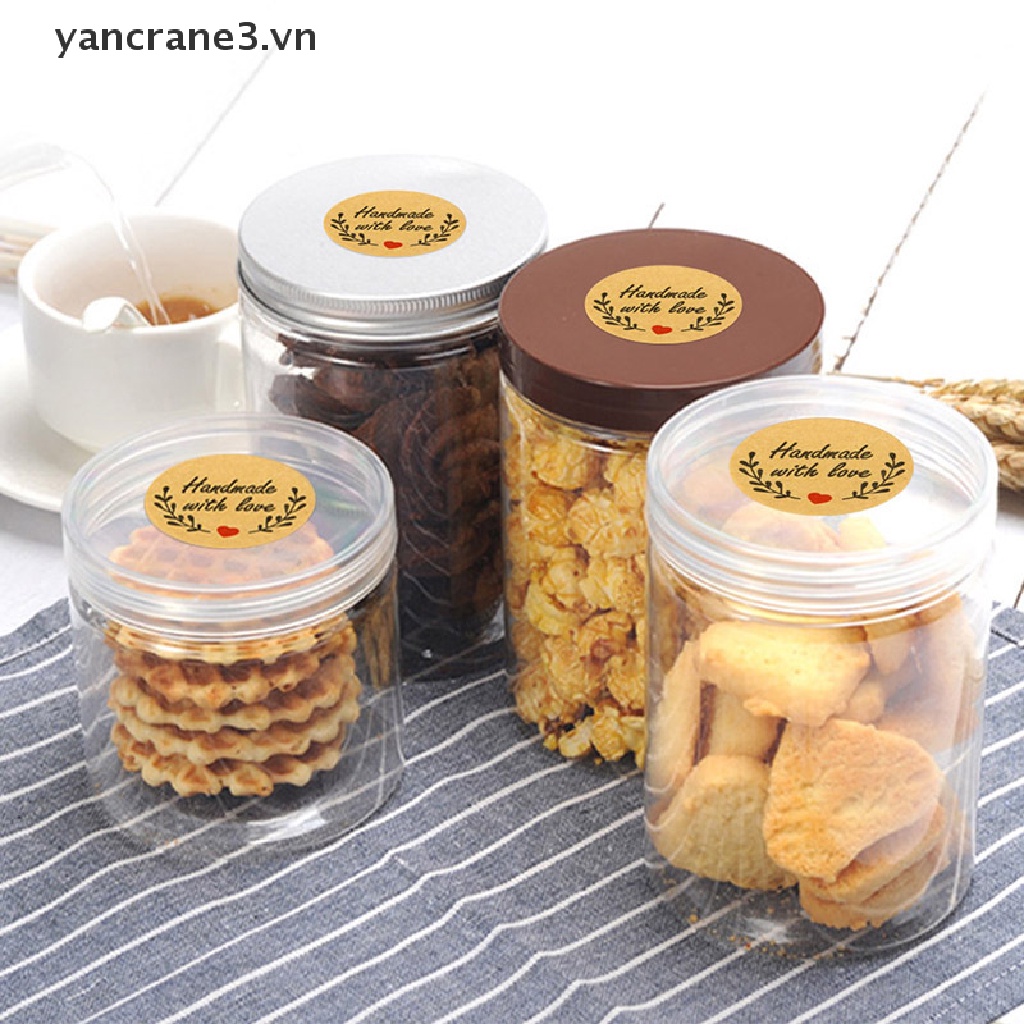 Cuộn 500 miếng dán in chữ tự làm With Love Thank you độc đáo dùng trang trí tiệc