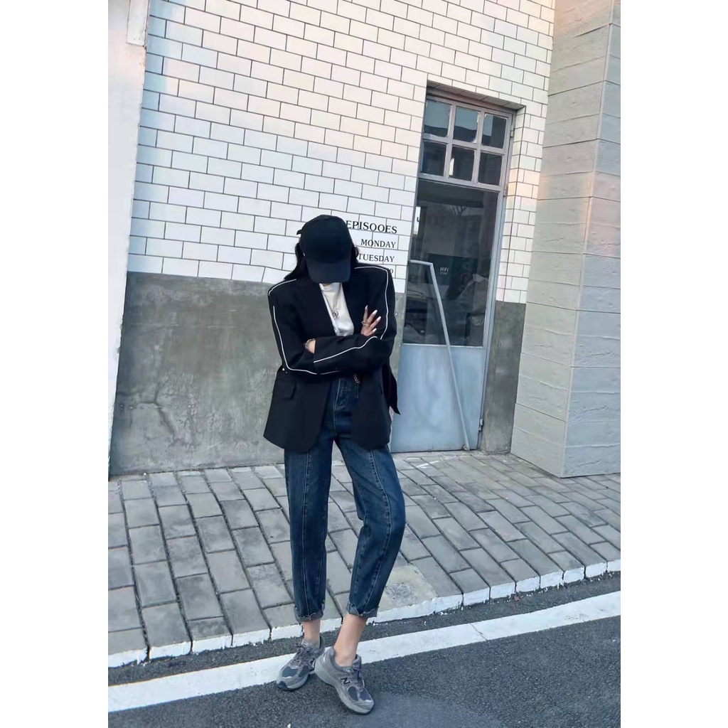 Áo blazer dáng rộng phong cách Hàn