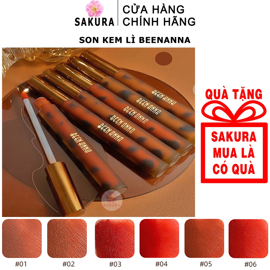 Son lì kem môi BEEN ANNA nhung mịn xinh xắn chống thấm nước chống khô môi lâu trôi nội địa trung SAKURA