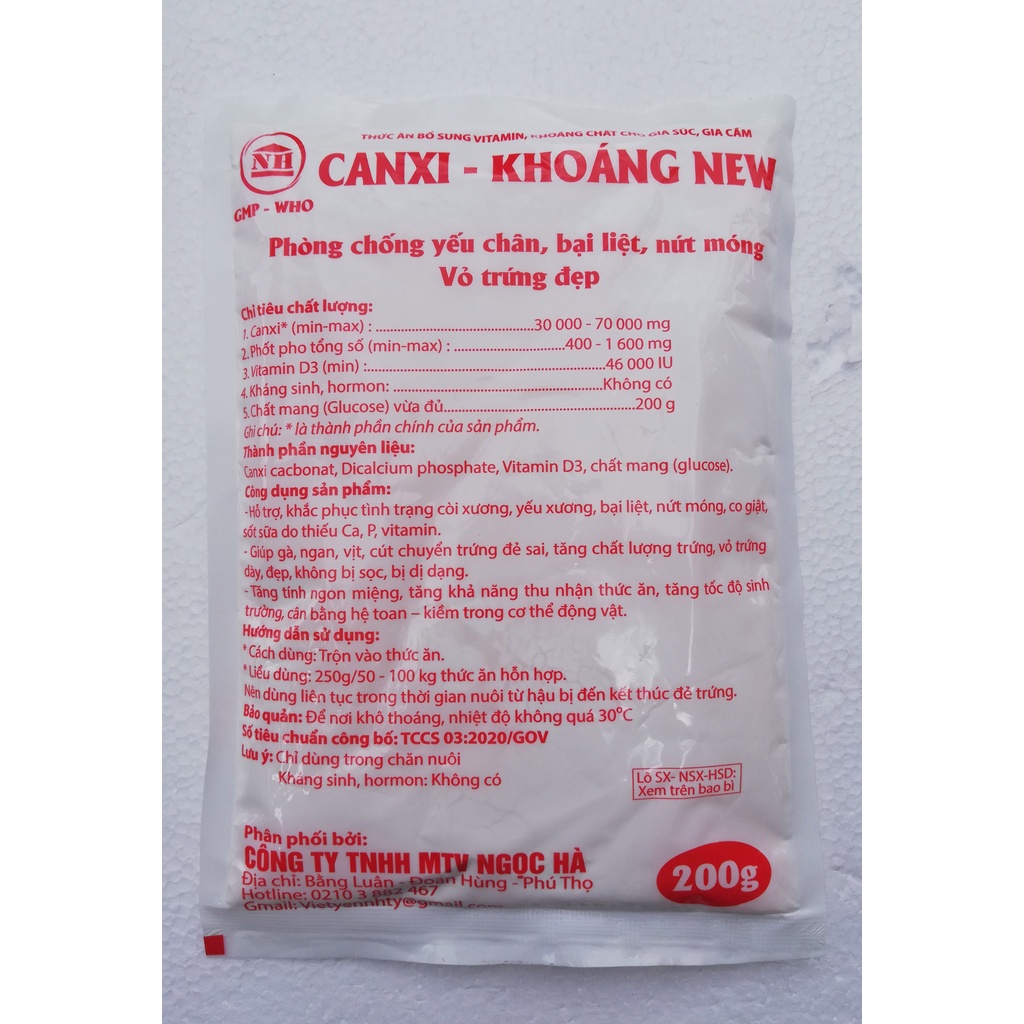 1kg CANXI KHOÁNG Phòng chống yếu chân, bại liệt, nứt móng, vỏ trứng đẹp chuyên dùng cho gia súc, gia cầm, gà đá, gà chọi