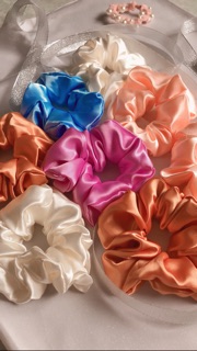 Cột tóc Scrunchies vải phi bóng